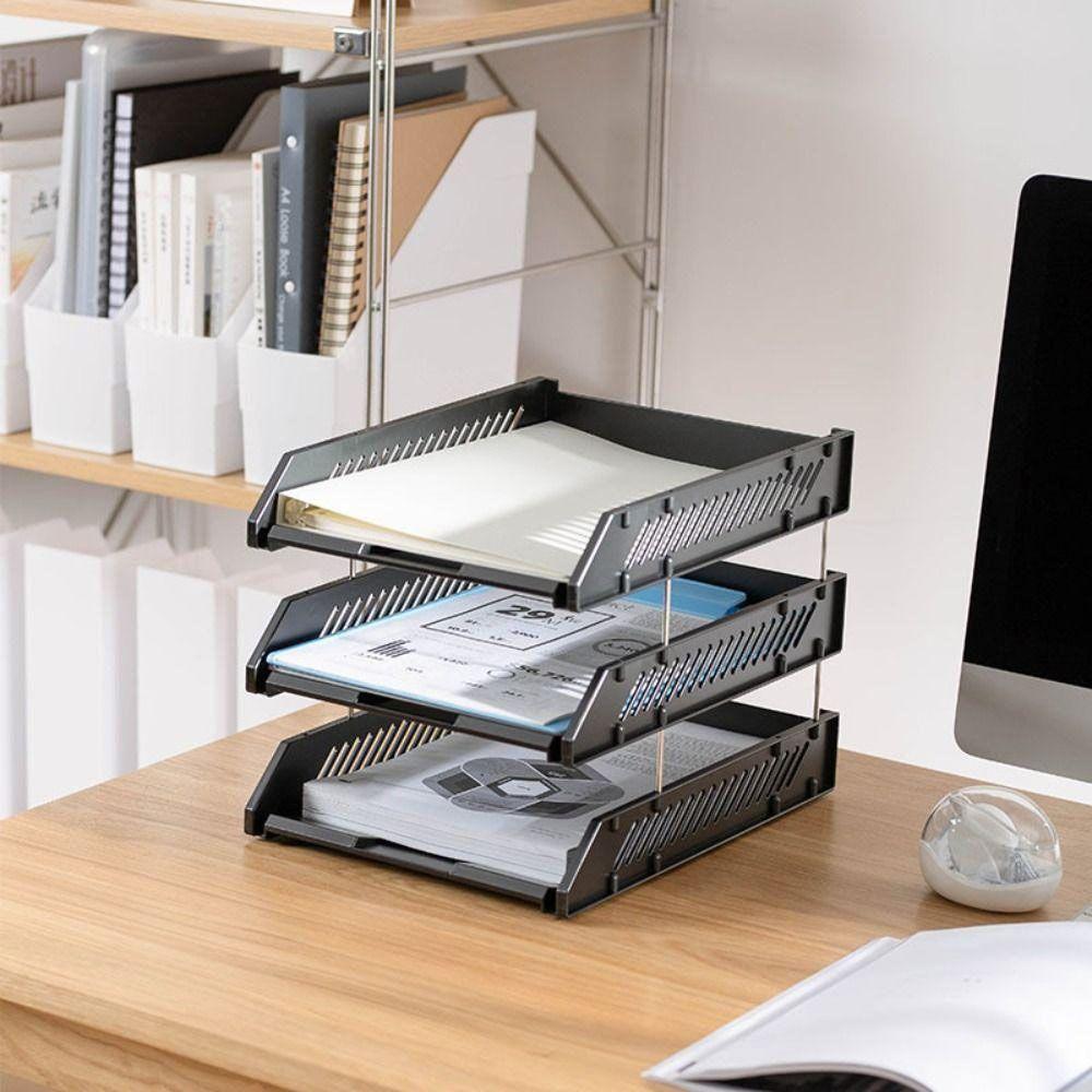 Stackable File Rack Vertical A4 File Tray New Letter Tray  for Home Office School