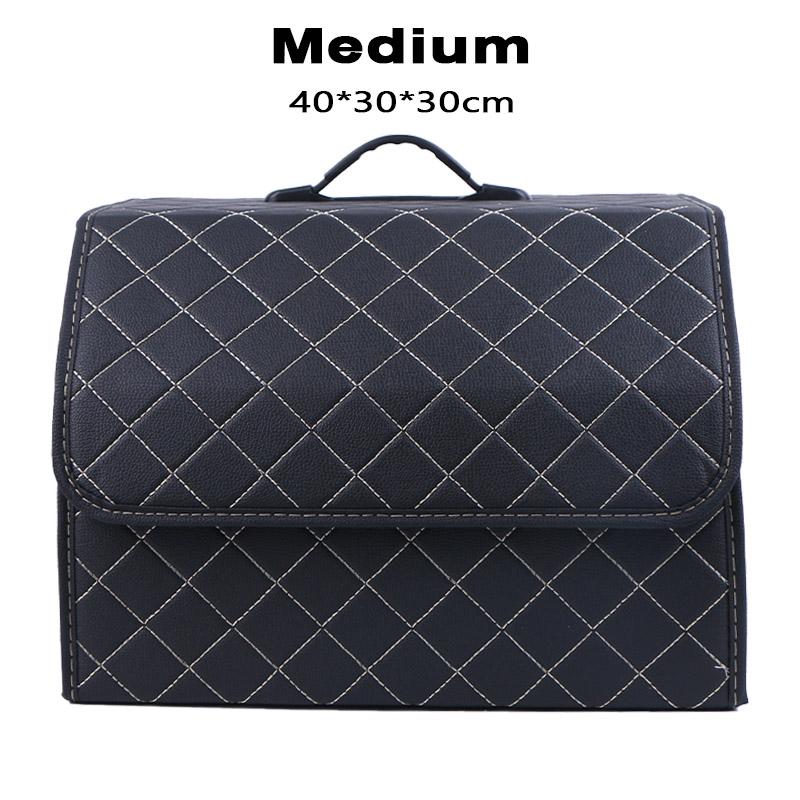 Car Storage Box Large Capacity Car Trunk Organiser Bag Auto Tools Stowing Tidying Leather Folding For Emergency Storage Box