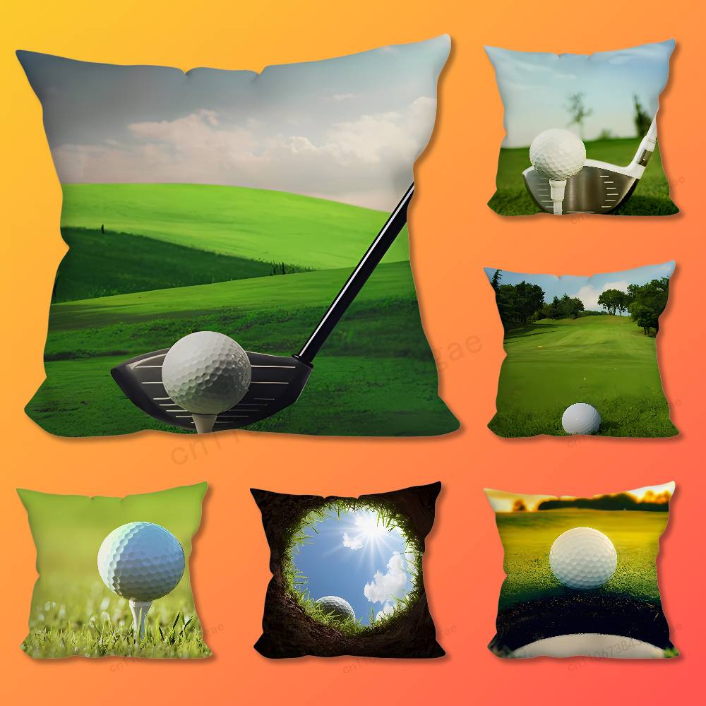 Sport Golf Ball Pillow Case Living Room Sofa Cushion Cover Suitable For Home Bedroom Decoration And Protector