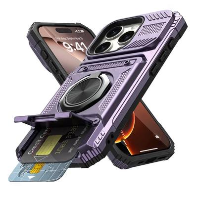 Odolný magnetický otočný držák s kroužkem Pouzdro na telefon Pro IPhone 17 Air 16 15 14 Plus 13 Pro Max Ochranný kryt s peněženkou proti pádu