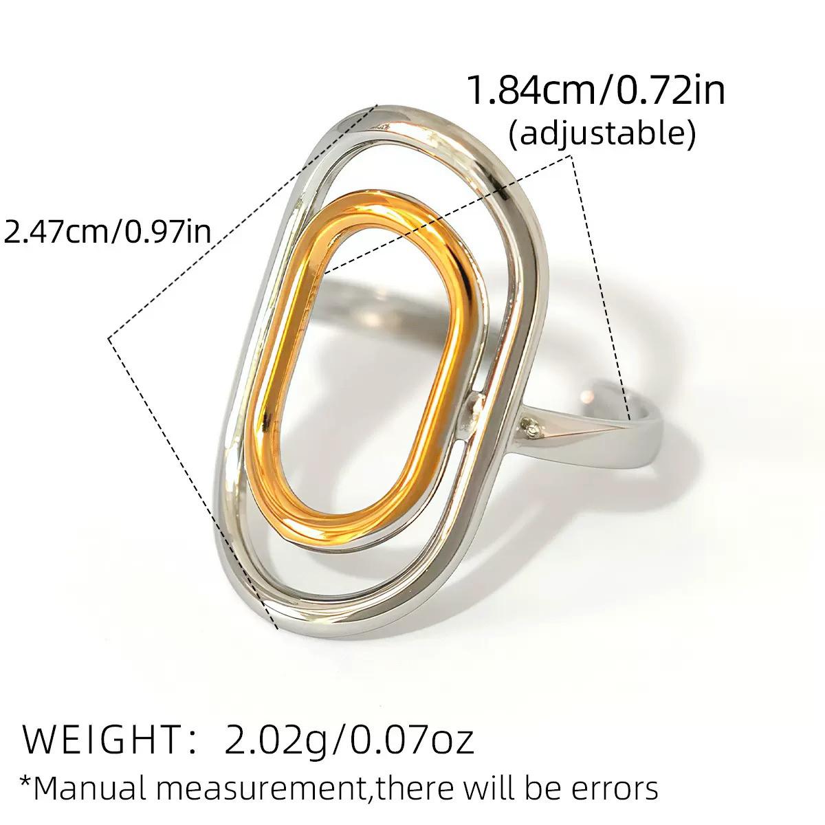 

Minimalist Geometry Design Rings 18K Gold Plated Stainless Steel Stackable Hollow Ring Women s Zircon Adjustable Ring Gift resizable