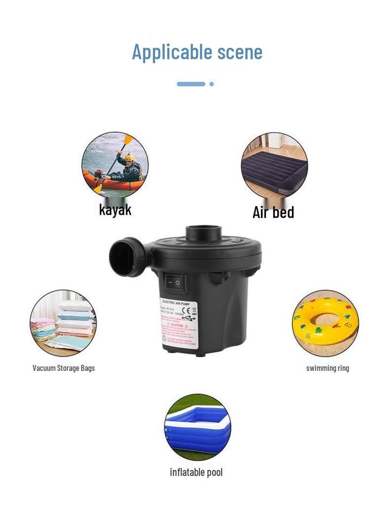 Portable Electric Pump for Inflating/Deflating Air Mattresses, Swimming Rings, and Outdoor Gear