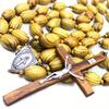 Mărgele de lemn atârnate pe perete Rozariu supradimensionat Decor religios Catolic Cruce Biserică Rozariu Rozariu de perete