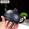270ml Elegant Yixing Purple Clay Teapots Famous Artists Handmade Lucky Lion Pot Raw Ore Black Mud Tea Making Kettle Zisha Teaset