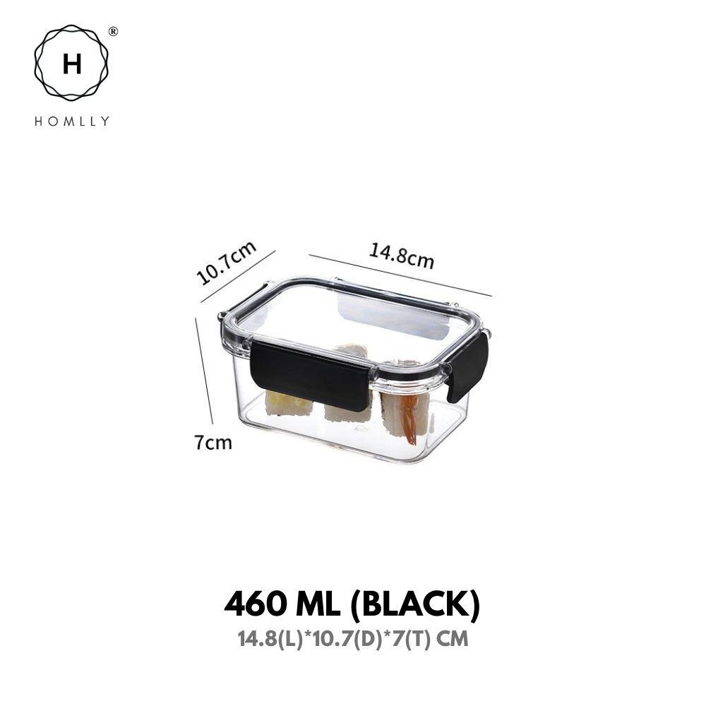 HOMLLY BPA-Free Air Tight Plastic Food Storage Container with Four-Latch Lid for Lunch, Meal Prep and Leftovers  ( X3 PCS)