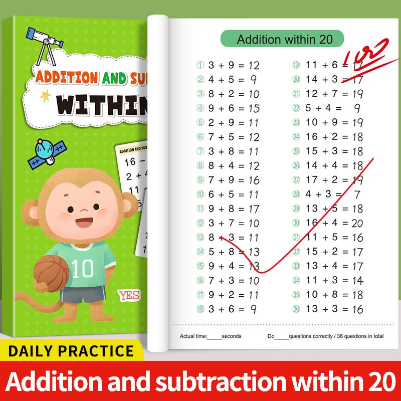 Children's Math Exercise Book Improvement Implement Addition and Subtraction Within 100 Ideal Education Workbook Back-To-
