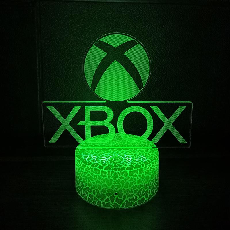 Creative 3D Game Controller Desk Lamp: 7-Color LED Decorative Night Light for Xbox