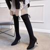 Fashion Above Over The Knee Ladies High Shaft Shoes Elegant Heeled Thigh Fur Pointed Toe Heels Women's Long Boots Trend 2024 Fashion New