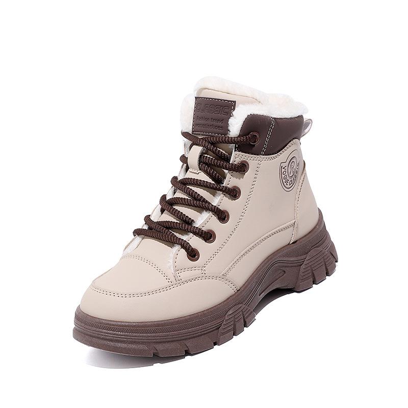 Martin boots women's 2025 new autumn and winter velvet warm Internet celebrity explosion thick-soled high-top large cotton shoes KT-2818