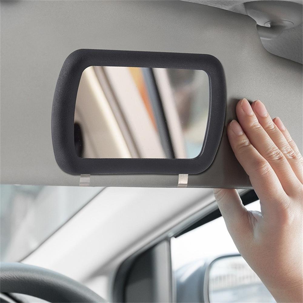 Black Car Vehicle Clip-on Sun Visor Vanity Mirror Sun-shading Cosmetic Mirror 1×