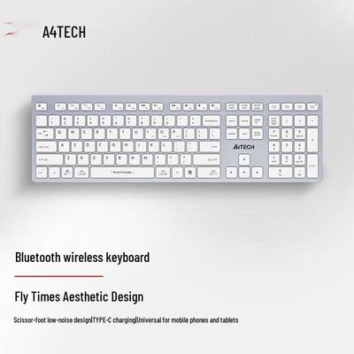 Teclado Sem Fio Bluetooth A4Tech FBX50C com Teclas de Tesoura Silenciosas