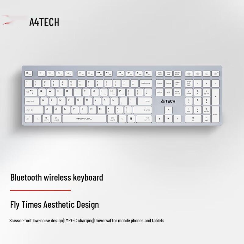 A4Tech FBX50C Wireless Bluetooth Quiet Scissor-Key Keyboard