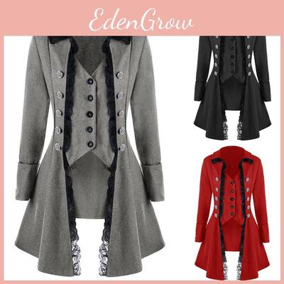 Vintage Gothic Men's Steampunk Corset Coat For Halloween Party