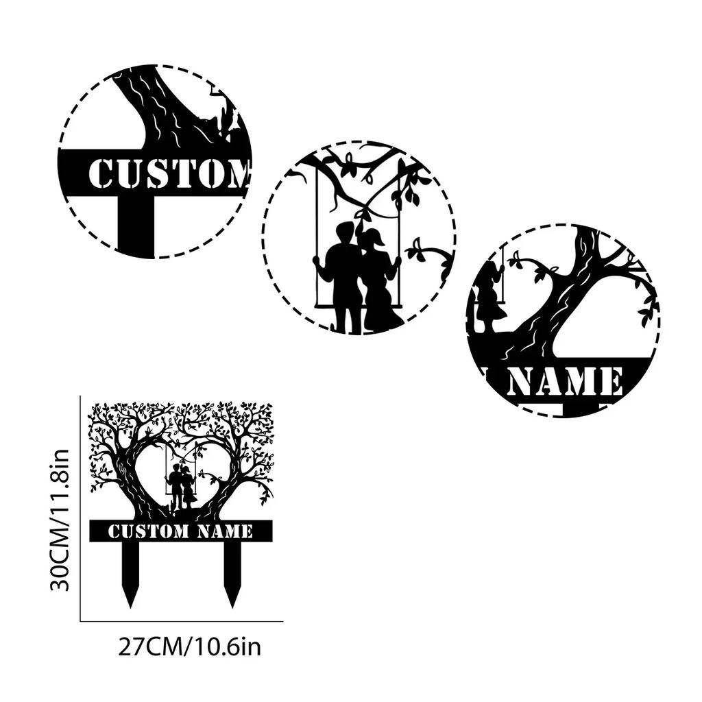 Custom Metal Name Sign Personalized Wedding Gift Outdoor Wall Decor for Bride and Groom