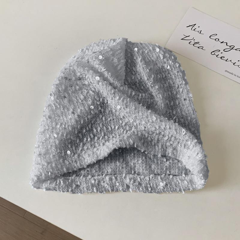 Autumn and Winter Hats, Women's Large Brim Shows the Face, Small Headgear, Versatile Sequins, Gypsy Stars, Stacked Hats, Cold Hats.