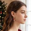 Elegant Holiday Dangle Earrings 1 Pair Christmas Earrings, Sparkling Snowflake Red Santa Hat Green Charming Winter Theme Stocking Asymmetric