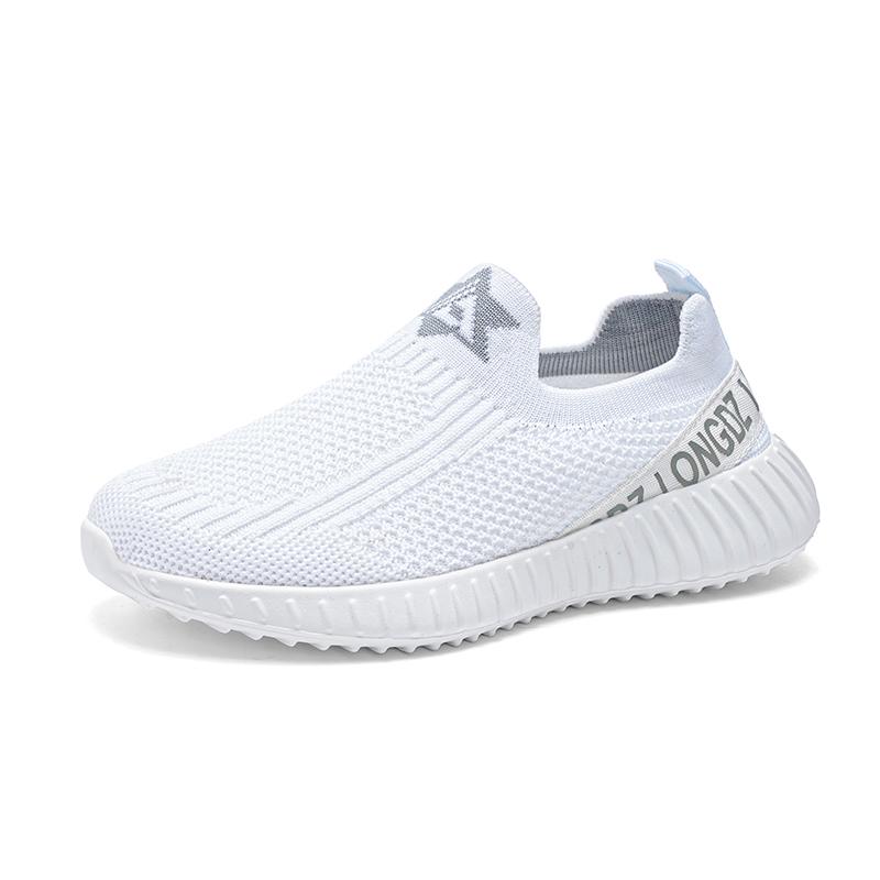 

27-39 Детские Большие Размеры Легкие и Модные Fly Woven Спортивные Туфли Повседневная Обувь Кроссовки 27 белый