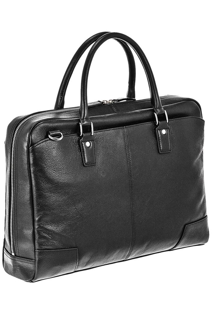 Sonne 2-Way Briefcase, Genuine Leather, Men's, Black, SO-SOX004-BK