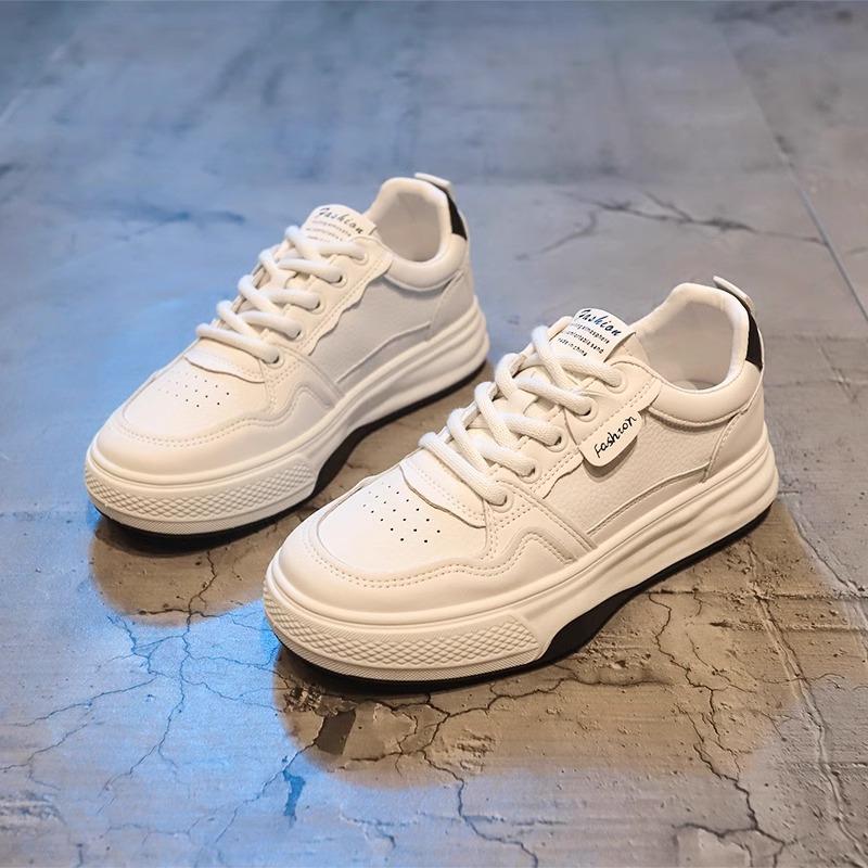 Platform-soled little white shoes women's new autumn lace-up breathable versatile women's shoes student leisure sports board shoes