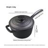 Pre-seasoned  Iron Saucepan with Lid and Long Handle Home Multi-Function Soup Pot 19cm for Restaurant Household Cooking