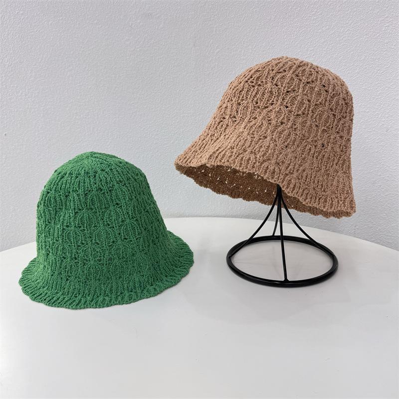 Hat Versatile Style Sweet Knitted Hollow Womens Ventilate Hatscaps Fishermans
