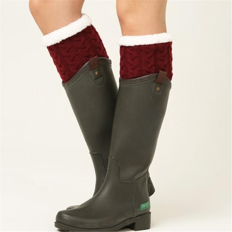 Winter Warm Crochet Knitted Boot Cuffs Toppers Socks Short Leg Warmers Cable Knit Ankle Heap Socks Womens Boot Socks