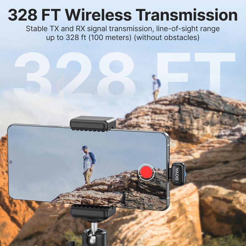 BOYA BOYA mini Wireless Lavalier Microphone for iPhone 15/16 Android USB-C Devices Noise Reduction for Video Recording Streaming
