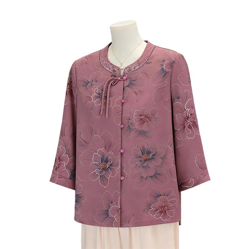 Women's Summer Seven-Sleeve Shirt - Mid-Aged & Elderly, Chinese Style