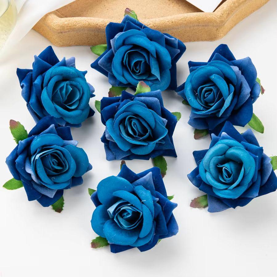 10Pcs Artificial Flowers for Scrapbook New 's Decortion Wedding Outdoor Garden Christmas Home Candy Box Flannel Rolled Roses
