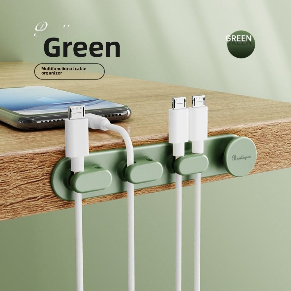 

Self-adhesive Cable Winder Multipurpose Fixed Winding Device Table Storage Supplies зелений