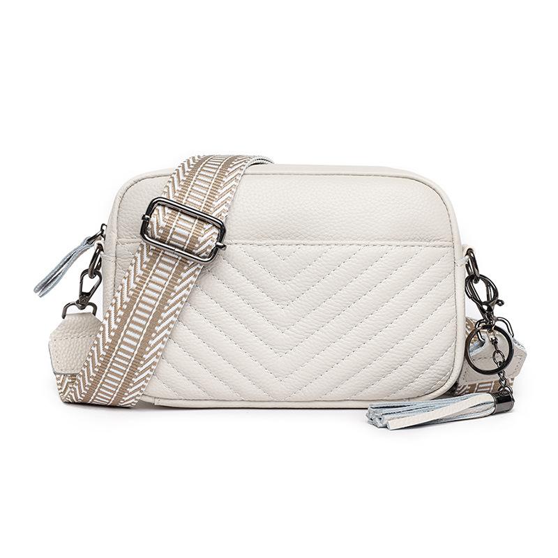 Dámská kabelka z pravé kůže s kosočtvercovou výšivkou, ležérní, pro ženy, zahraniční styl, taška přes rameno, první vrstva, hovězí kůže, jednoduchá malá čtvercová taška