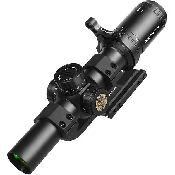 WestHunter Optics HD 1.2-6x24 IR FFP LPVO Riflescope, 30 mm Tube First Focal Plane Illuminated 1/2 MOA Presicion Compact Rifle Scope for Shooting and
