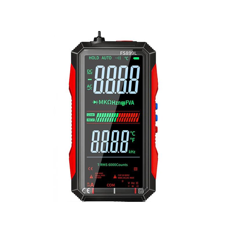 FS899C/FS899L Wiederaufladbares Digitalmultimeter 4,8-Zoll-Bildschirm 6000 Zählungen Smart Auto-Ranging Kapazität Ohm Hz Diodentester