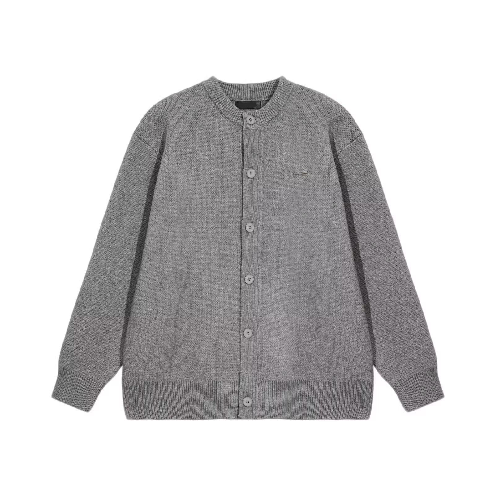 Кардиган из флиса с оленями в корейском стиле новая осенняя коллекция ленивый стиль простой высококачественный свободный свитер-пальто для мужчин M серый 4360₽