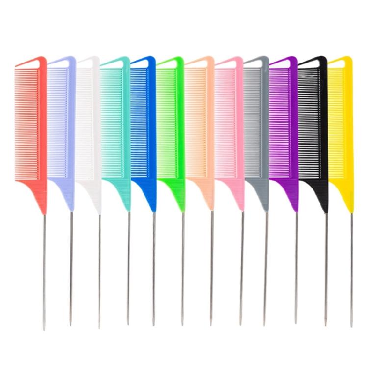 Anti-static Carbon Fibre Metal Pin Tail Comb Salon Hair Comb Pin Tail Comb