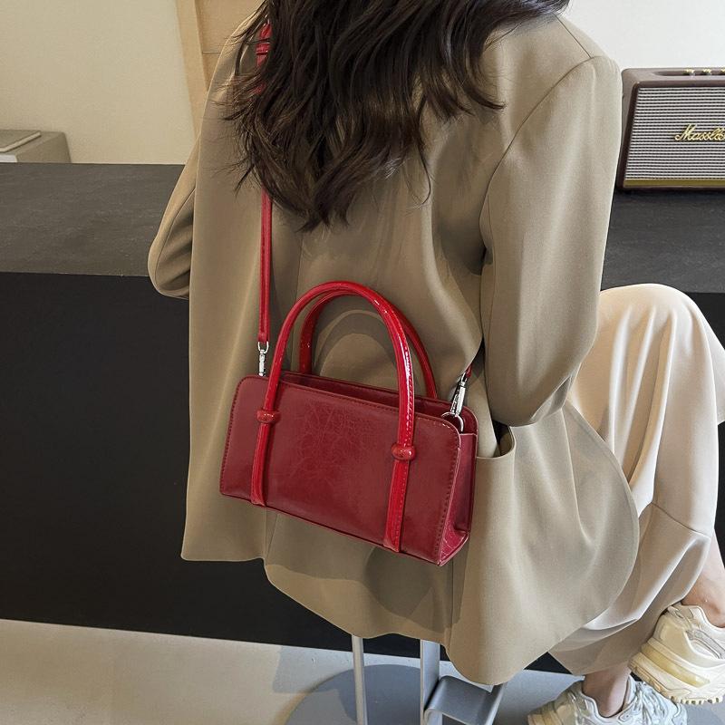 Texture fashionable contrasting color handbag women's new fashionable simple shoulder oblique span bag small square bag tide