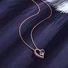 [Jeconpal] Women's Necklace with S Zirconia, Sterling Silver 925, Open Heart Design, Hypoallergenic, Perfect for White Day, Valentine's Day, Christmas