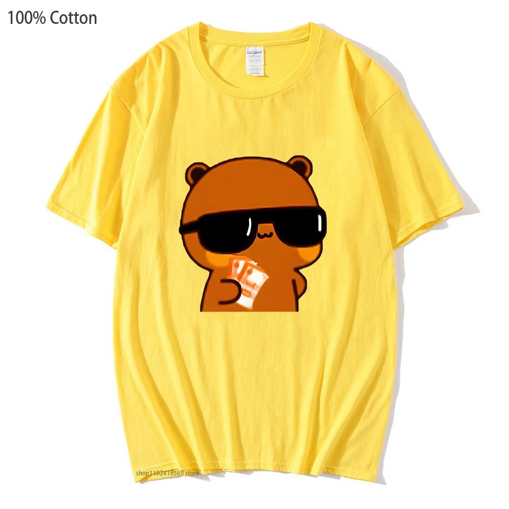 Couple Tshirt Bubu and Dudu PANDA BEAR Love Rich Lovers Graphic T-Shirts Men Woemn Panda Bear Clothes 100% Cotton Tee Top