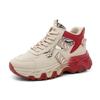 Damen Plateau-Sportschuhe mit dicker Sohle - High-Top Schnürschuhe, Leichte Schuhe mit dicker Sohle für Outdoor-Freizeit und Büro-Alltag, Dad Shoes