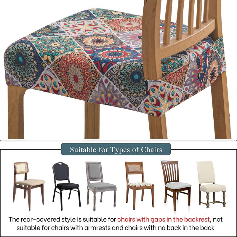 Stretch Dining Chair Seat Covers Set Soft Removable Washable Seat Covers for Dining Chairs, Dining Room Seat Cover Slipcover Protector