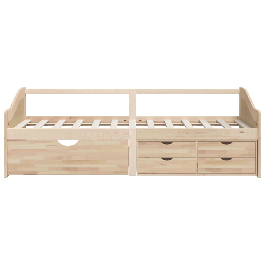 Daybed 3 Seater with Drawers Solid Pine Wood 90x200 cm