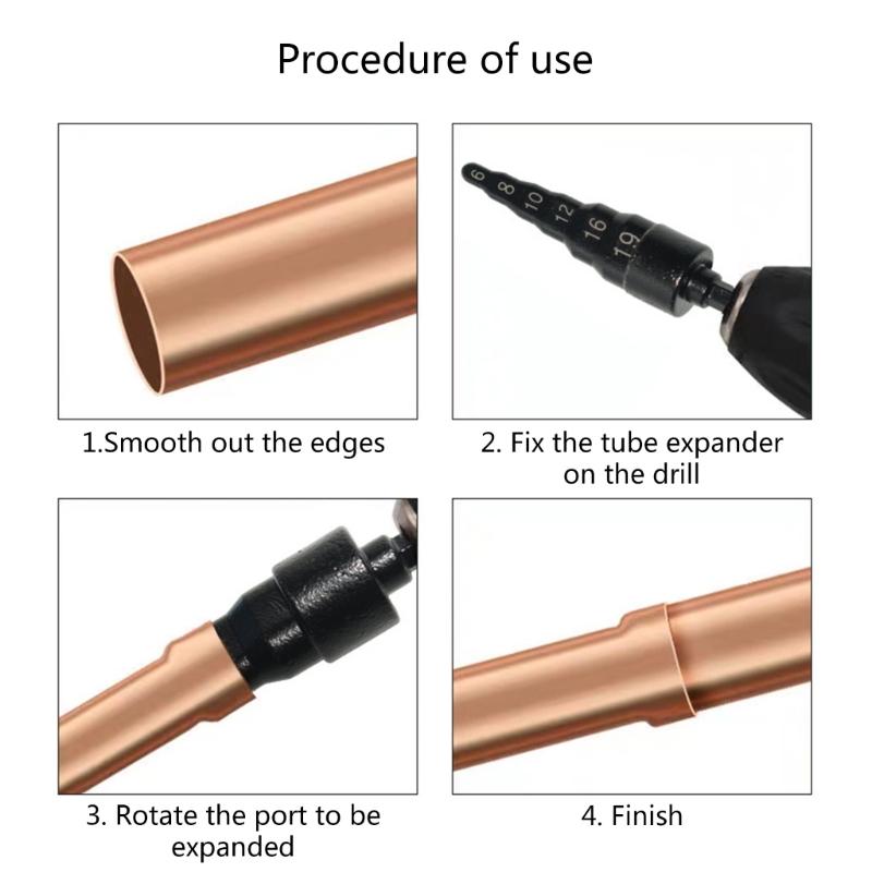 Durability Carbon Steel 6 in 1 Tube Expander Expanding Tool for Hand Drills For Air Conditioning Refrigeration Repair