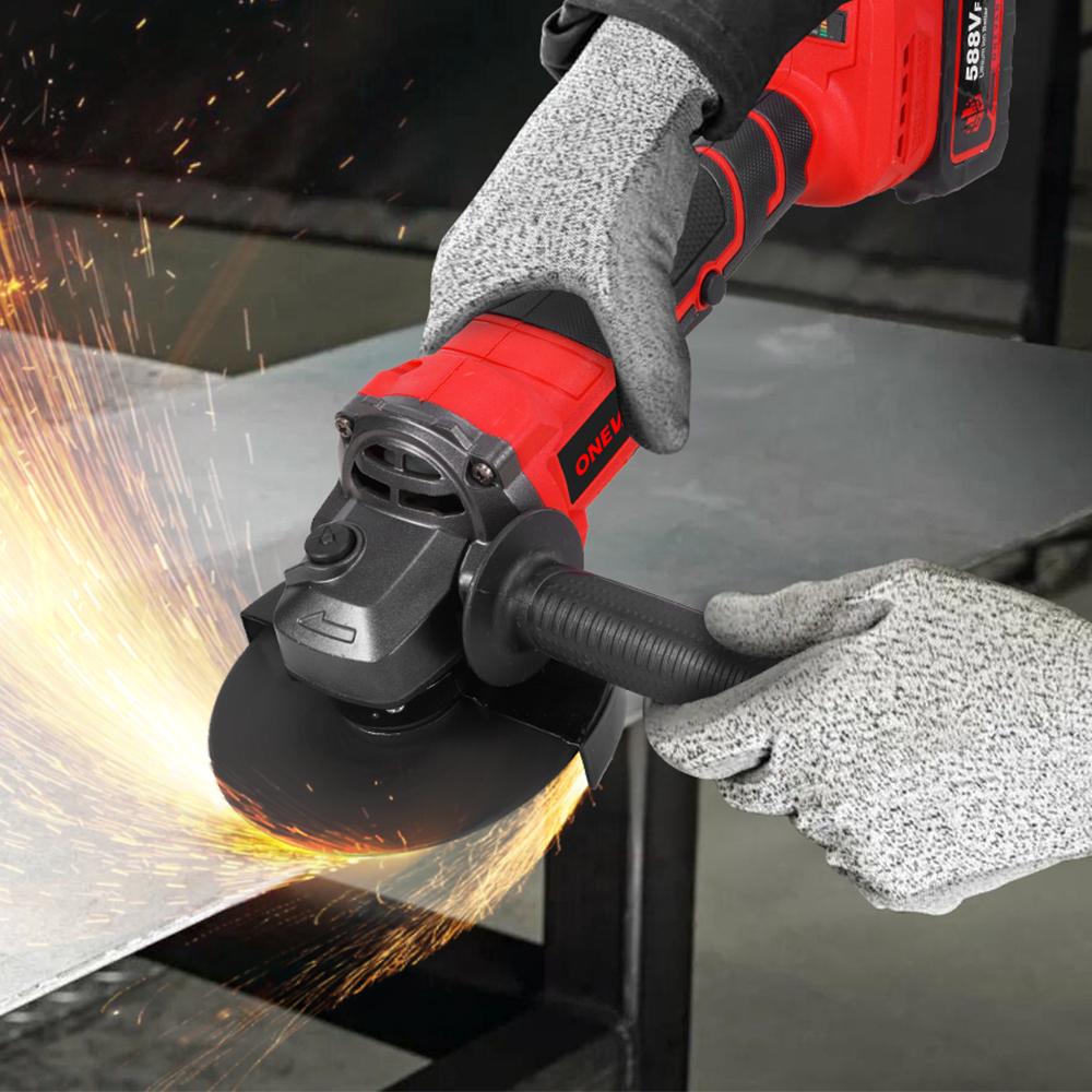 ONEVAN 125MM Brushless Electric Angle Grinder 2in1 Polishing  M14 Cutter Metal Wood Power Tool For Makita 18V Battery Pin