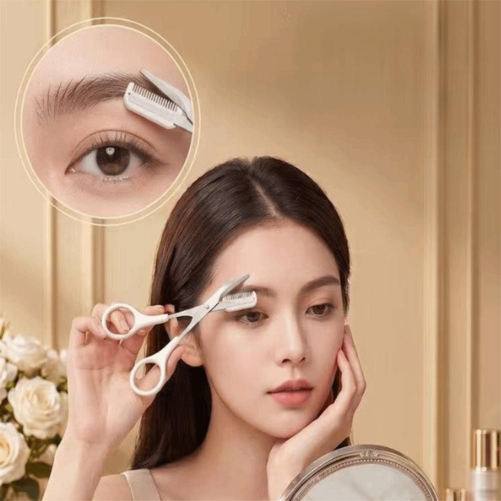1pc/24pcs Stainless Steel Eyebrow Trimming Makeup Tool With Comb Beauty Tool Personal Beauty Care