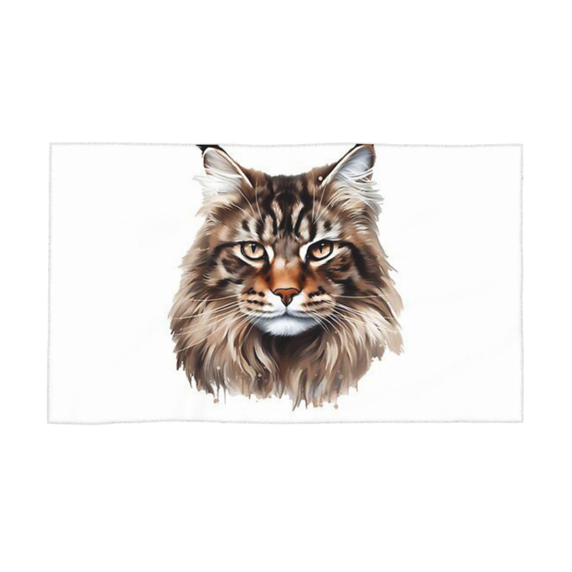 

Maine Coon Cat Soft Face Towel Quick Dry Pool Bath Cotton Towels Absorbent W40*H60(CM)