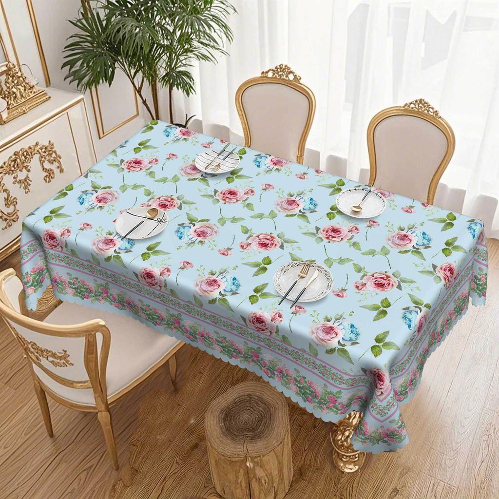 European Retro Flower Pattern Tablecloth Rectangular Round Tablecloth Printed Tablecloth Small Fresh Pastoral Decoration