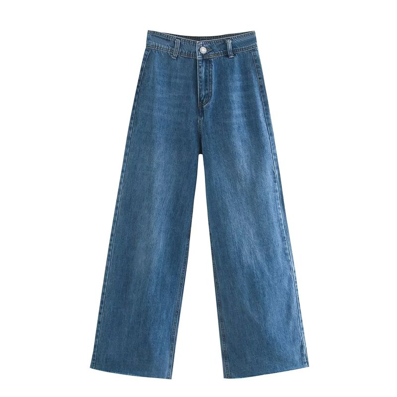 Spring and Summer Nautica Style Straight-leg Silm High Waist Denim