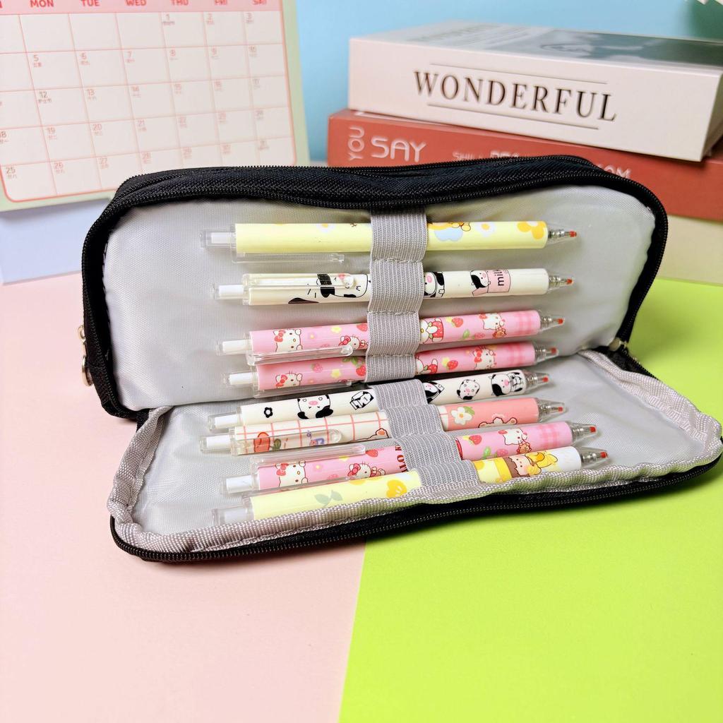 Korean Style Multi-functional Demon Hunter Pencil Case for Students - Three-Layer Oxford Cloth Stationery Box
