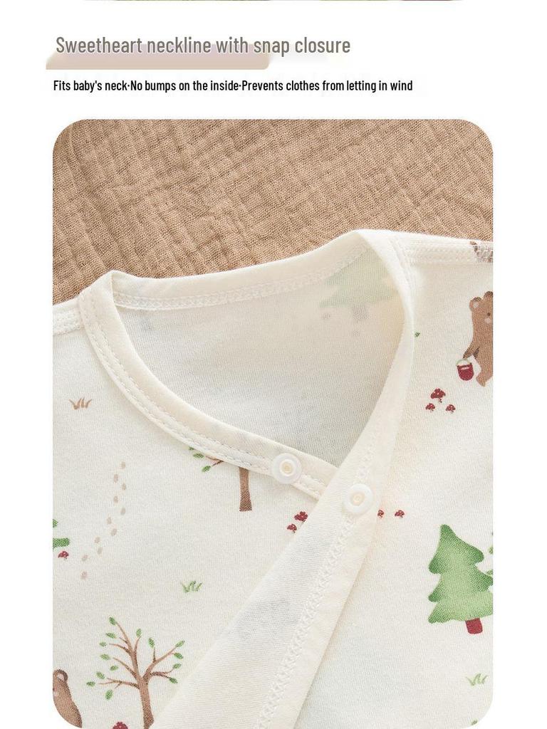 Jesienne bawełniane pajacyki dla niemowląt w stylu skandynawskim z motywem żołędzi: Dziecięca bezszwowa zimowa warstwa bazowa