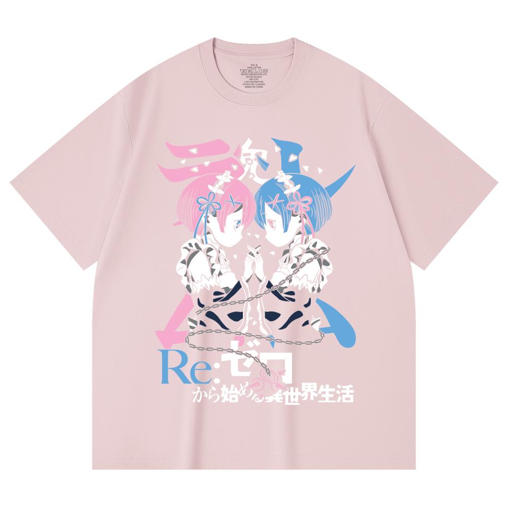 230 g/m² 100 % Baumwolle ReZero V1 Print Unisex Schweres Baumwoll-T-Shirt